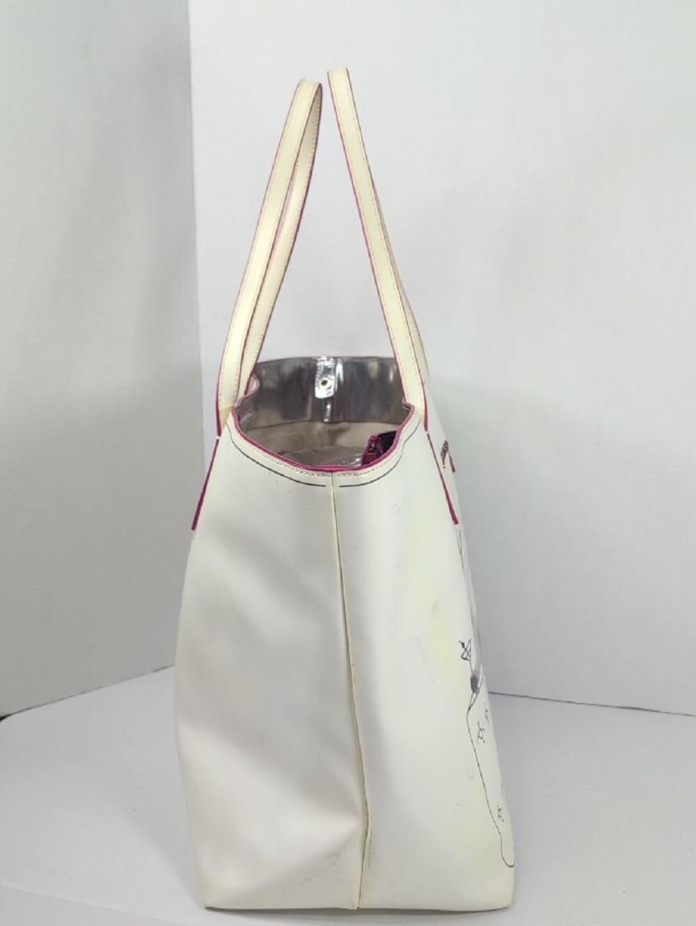 Jimmy Choo English Bull Terrier Print Sara Tote With Pouch - Picture 4 of 16